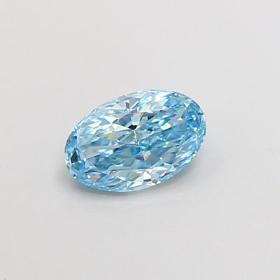 0.66 carat fancy vivid blue oval lab grown diamond VS2 clarity