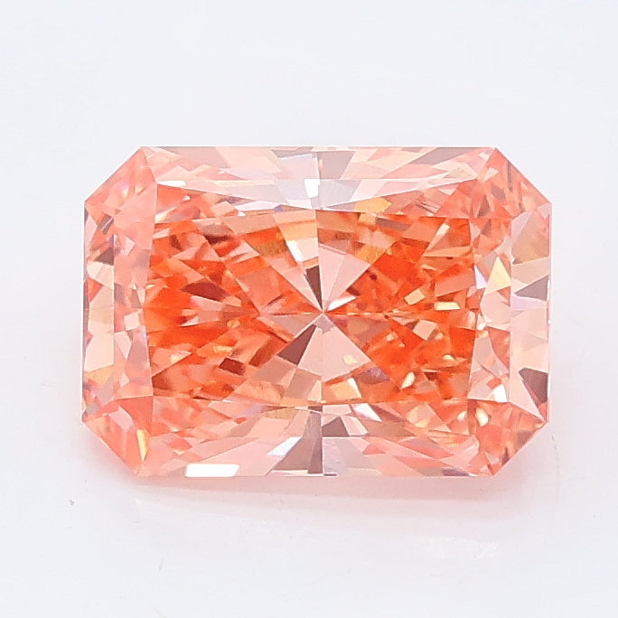 1.62 carat fancy vivid pink radiant lab grown diamond VS1 clarity