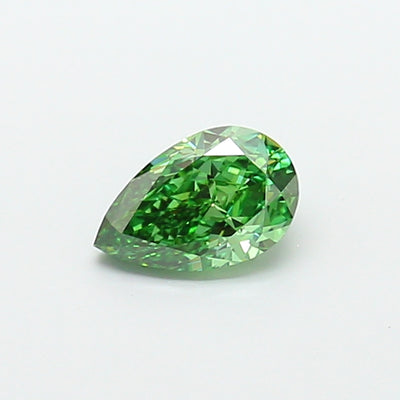 1.05 carat fancy vivid green pear lab grown diamond VVS2 clarity