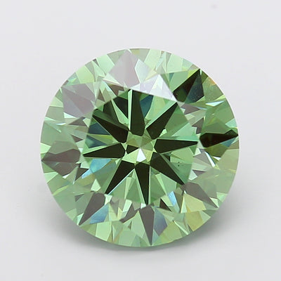 10.01 carat fancy vivid green round lab grown diamond VS2 clarity