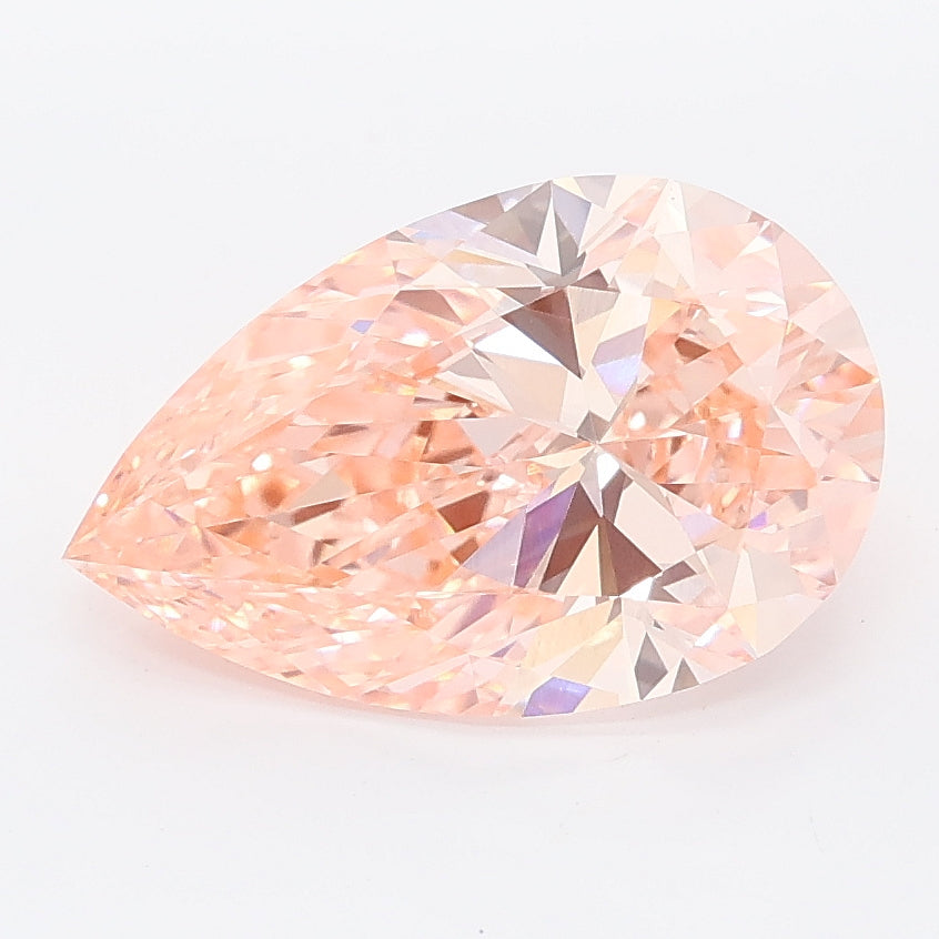 2.74 carat fancy pink pear lab grown diamond VVS2 clarity