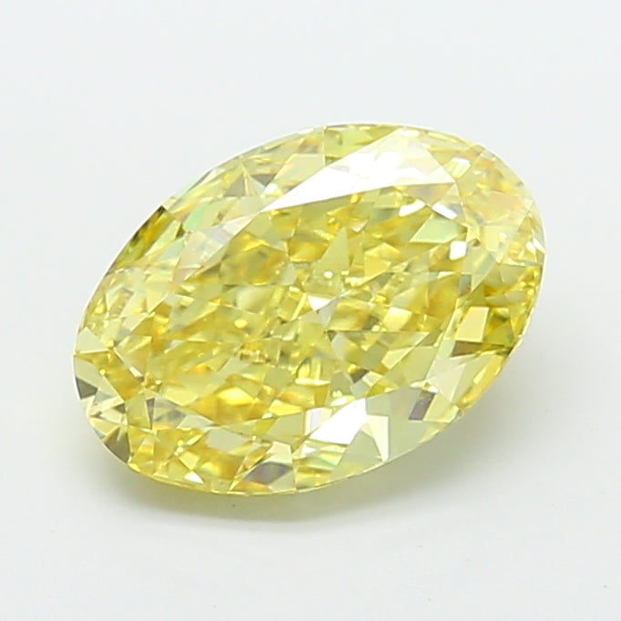 4.01 carat fancy intense yellow oval lab grown diamond VS1 clarity