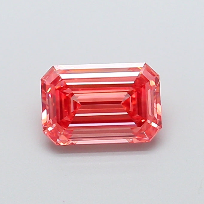 2.02 carat fancy vivid pink emerald lab grown diamond VS1 clarity