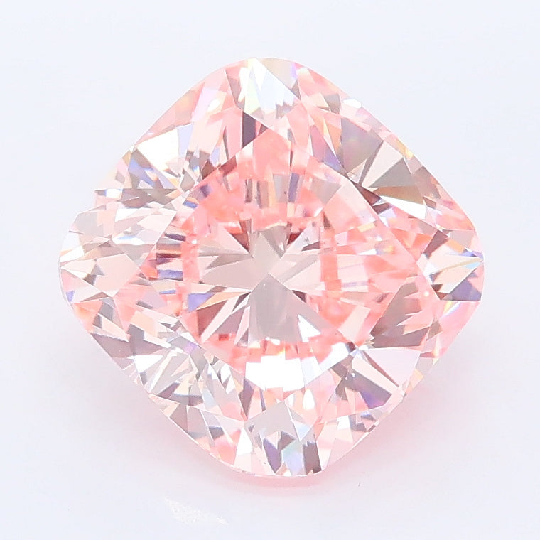 3.04 carat fancy intense pink cushion lab grown diamond VS1 clarity