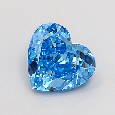 0.94 carat fancy vivid blue heart lab grown diamond VS1 clarity