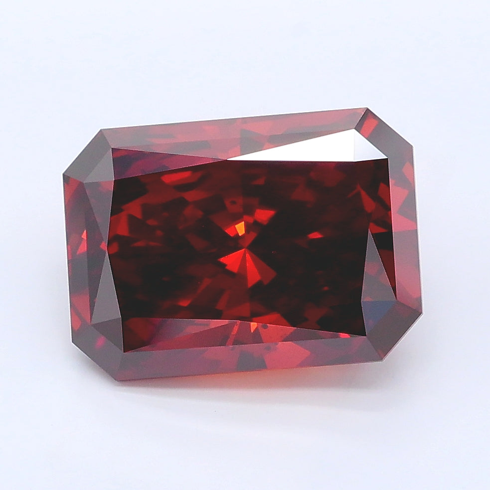 4.01 carat fancy deep orange radiant lab grown diamond SI1 clarity