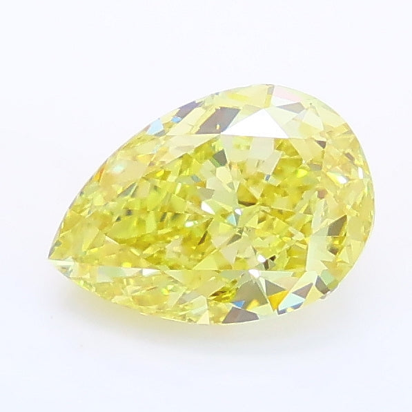 1.58 carat fancy intense yellow pear lab grown diamond VS1 clarity
