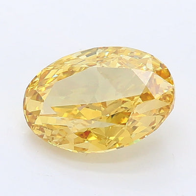 1.35 carat fancy intense yellow oval lab grown diamond VVS2 clarity