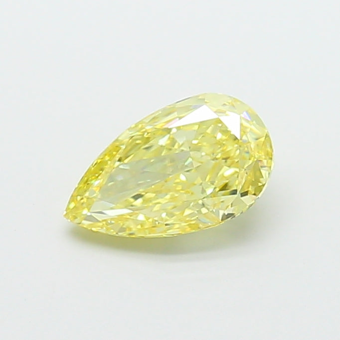 1.71 carat fancy yellow pear lab grown diamond VS1 clarity