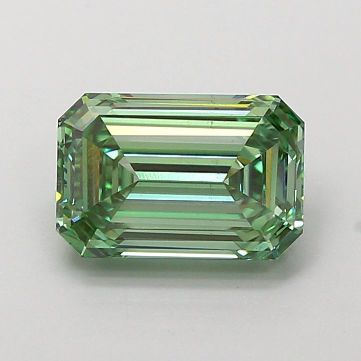 2.01 carat fancy vivid green emerald lab grown diamond VS1 clarity