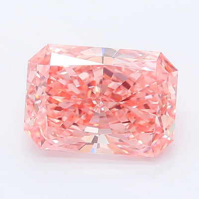 1.64 carat fancy vivid pink radiant lab grown diamond VS1 clarity