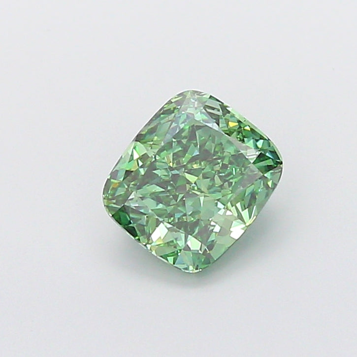 3.01 carat fancy vivid green cushion lab grown diamond VS1 clarity
