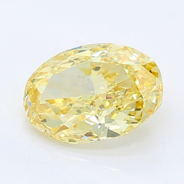 1.03 carat fancy intense yellow oval lab grown diamond VS2 clarity