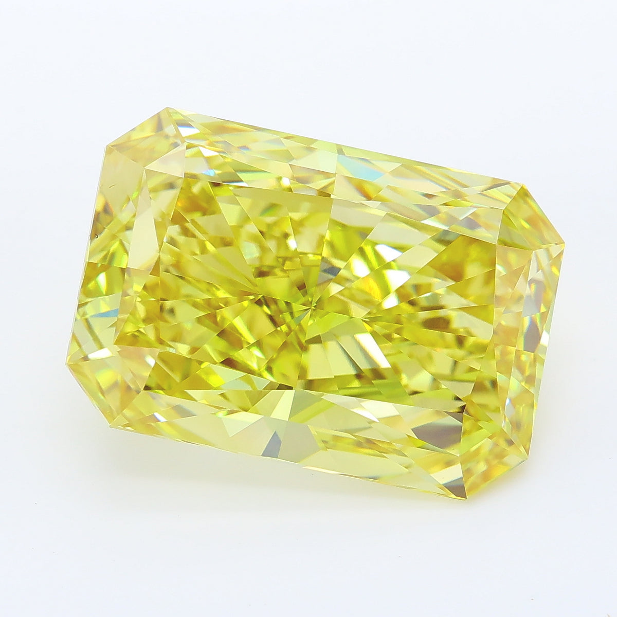 11.59 carat fancy intense yellow radiant lab grown diamond VVS2 clarity