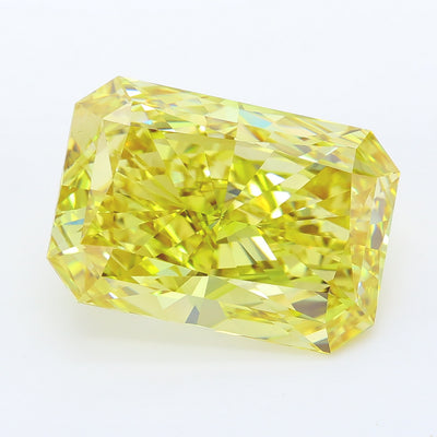 11.59 carat fancy intense yellow radiant lab grown diamond VVS2 clarity