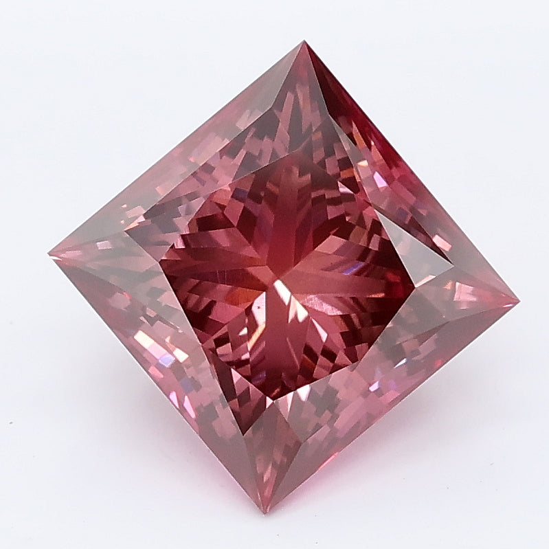 3.01 carat fancy deep pink princess lab grown diamond VS2 clarity