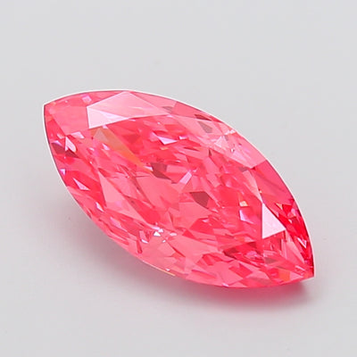 3.12 carat fancy vivid pink marquise lab grown diamond VVS2 clarity
