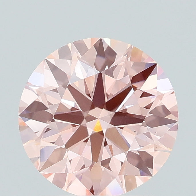 1.64 carat fancy intense pink round lab grown diamond VS1 clarity