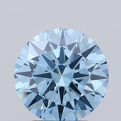 2.45 carat fancy vivid blue round lab grown diamond VS2 clarity