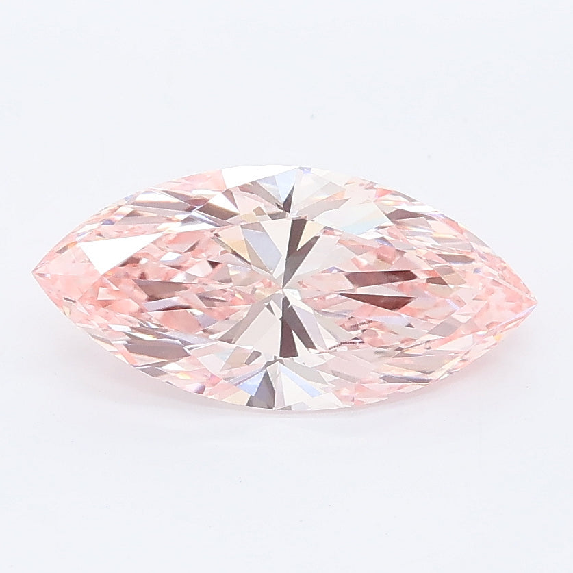 1.46 carat fancy pink marquise lab grown diamond VVS2 clarity