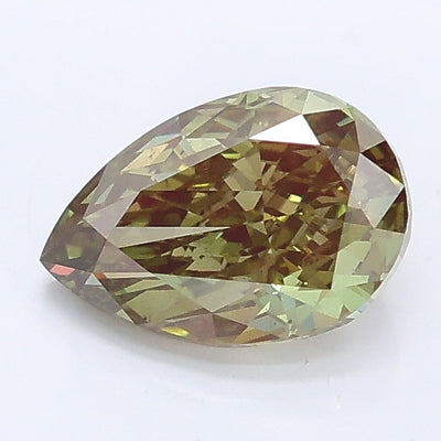 1.09 carat fancy vivid green pear lab grown diamond VS2 clarity