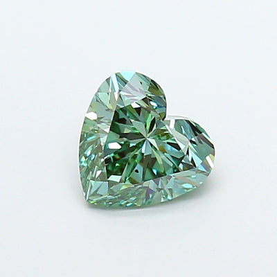 1.05 carat fancy vivid green heart lab grown diamond VS2 clarity
