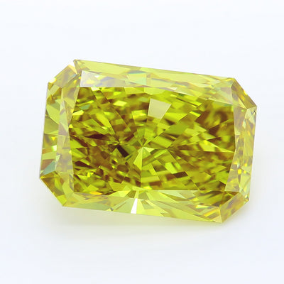 10.03 carat fancy vivid yellow radiant lab grown diamond VS1 clarity