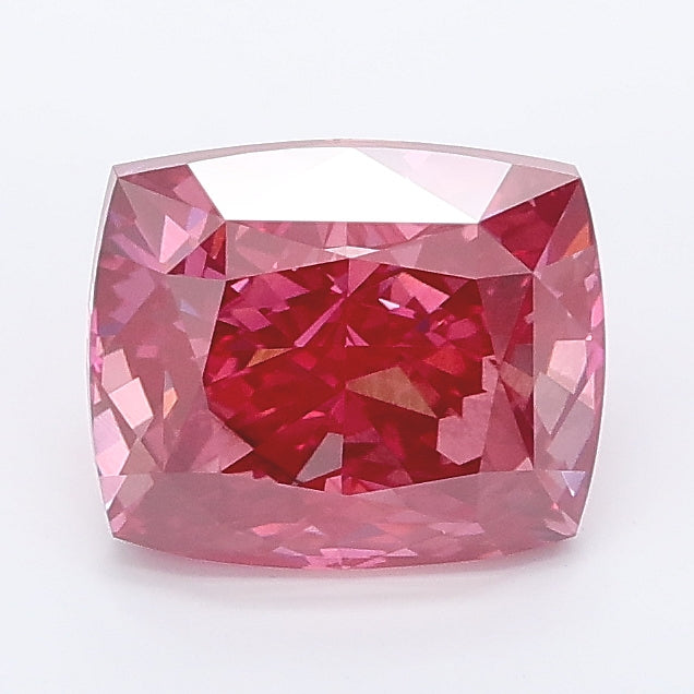 2.00 carat fancy vivid pink cushion lab grown diamond VS1 clarity
