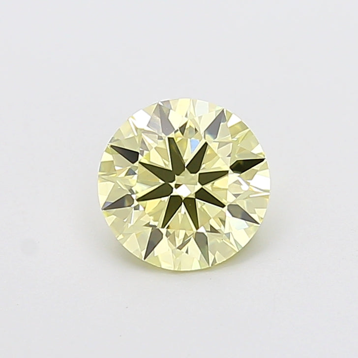 1.50 carat fancy yellow round lab grown diamond VVS2 clarity