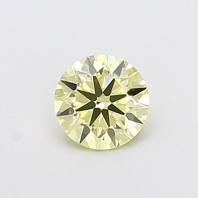 1.50 carat fancy yellow round lab grown diamond VVS2 clarity