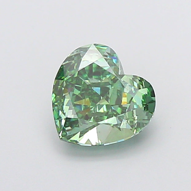 1.59 carat fancy vivid green heart lab grown diamond VS1 clarity