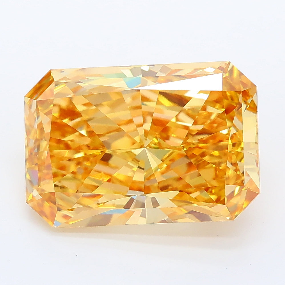 5.94 carat fancy intense yellow radiant lab grown diamond VS1 clarity