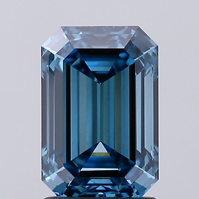1.96 carat fancy vivid blue emerald lab grown diamond VS1 clarity