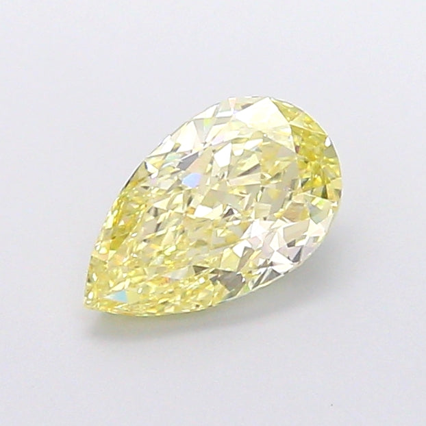 1.59 carat fancy intense yellow pear lab grown diamond VVS2 clarity