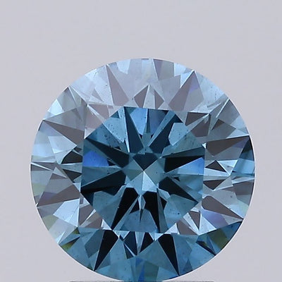 2.16 carat fancy vivid blue round lab grown diamond SI1 clarity