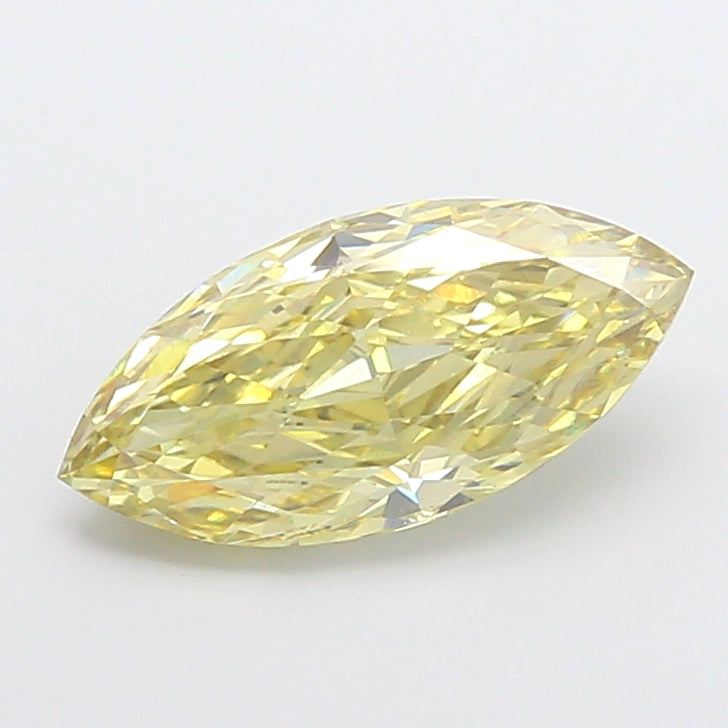 3.23 carat fancy intense yellow marquise lab grown diamond VS1 clarity
