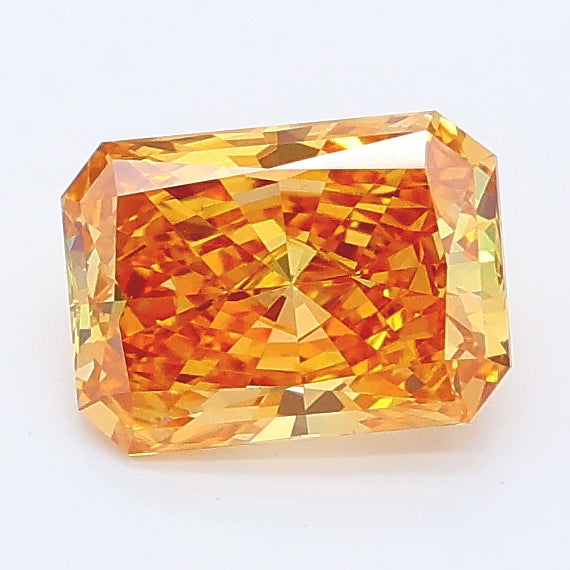 1.02 carat fancy intense brownish yellow radiant lab grown diamond VS1 clarity