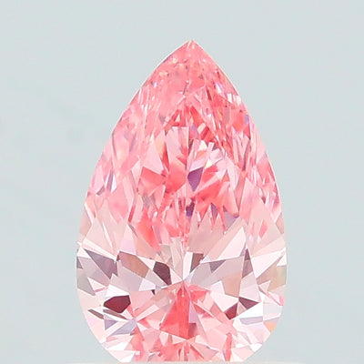 0.54 carat fancy vivid pink pear lab grown diamond VS1 clarity