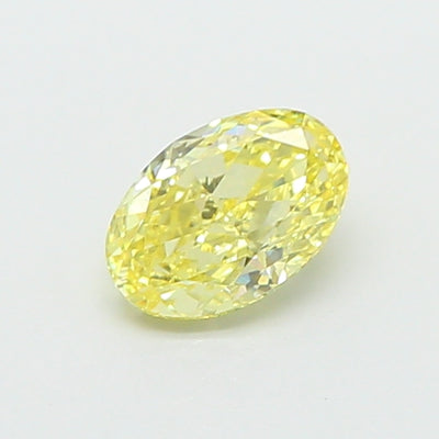 0.65 carat fancy intense yellow oval lab grown diamond VS1 clarity