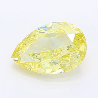 1.02 carat fancy yellow pear lab grown diamond VS1 clarity