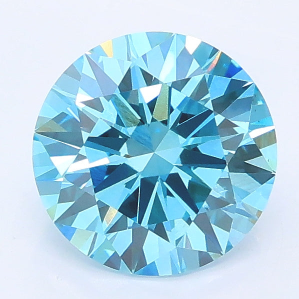 1.80 carat fancy vivid blue round lab grown diamond VS1 clarity