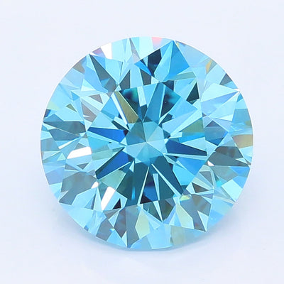 2.87 carat fancy vivid blue round lab grown diamond VVS2 clarity
