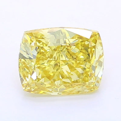 1.06 carat fancy vivid yellow cushion lab grown diamond VS2 clarity