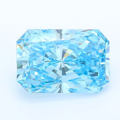 1.71 carat fancy vivid blue radiant lab grown diamond VS1 clarity