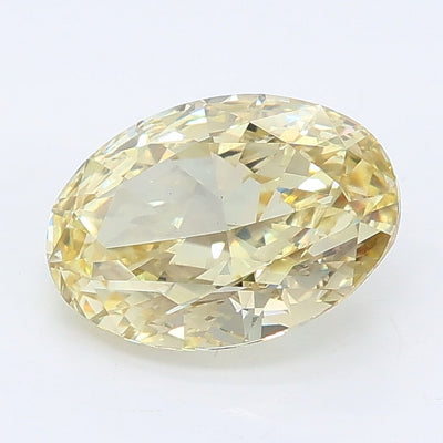 1.71 carat fancy yellow oval lab grown diamond VS1 clarity