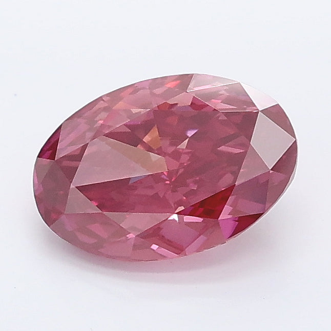 1.45 carat fancy deep pink oval lab grown diamond VS1 clarity