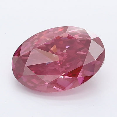 1.45 carat fancy deep pink oval lab grown diamond VS1 clarity