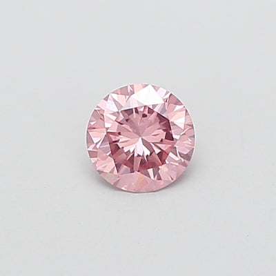0.43 carat fancy vivid pink round lab grown diamond VVS2 clarity