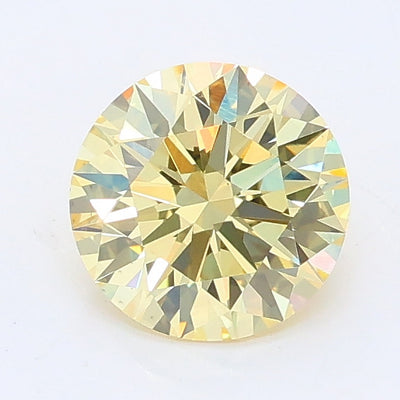 1.00 carat fancy yellow round lab grown diamond VS2 clarity