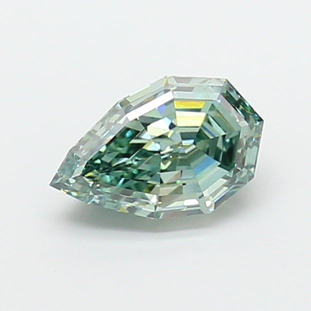 2.02 carat fancy vivid green pear lab grown diamond VVS2 clarity